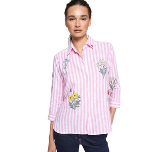 Vilagallo Pink Stripe Shirt With Detail